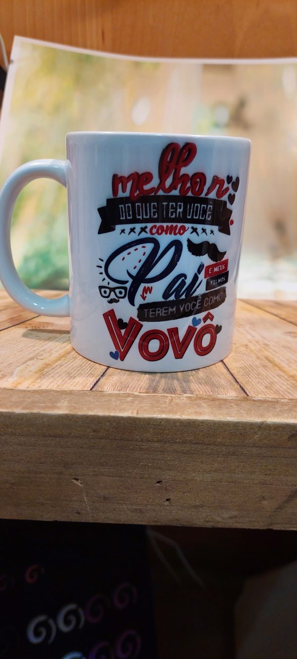 Caneca de cerâmica "Melhor do que ter você como Pai é meus filhos terem você como vovô"