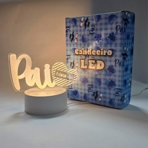 Candeeiro com Led "Pai adoro-te"