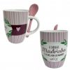 Caneca c/colher "a minha madrinha é a melhor do mundo"