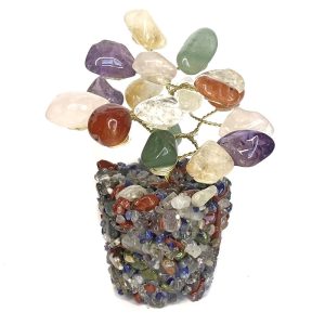 Árvore da sorte de ametista, quartzo rosa chakra feng shui
