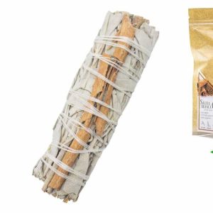 Tocha de canela com salvia branca