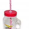 Caneca de vidro c/palhinha do Benfica