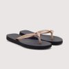 Chinelos Flip-Flop Pretos com Dourado