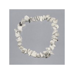 Pulseira de elastico. Mineral de Howlite Branca. Purificação