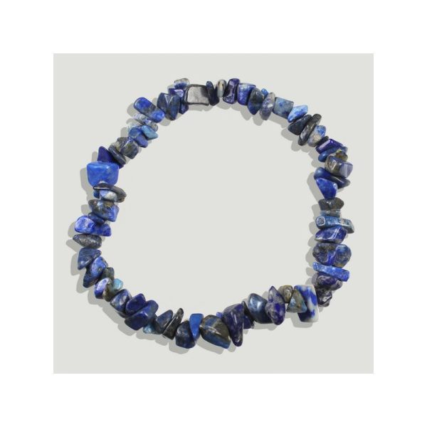 Pulseira de elastico. Mineral de Laspislazuli. Coragem
