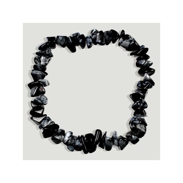 Pulseira de elastico. Mineral de Obsidiana. Identidade