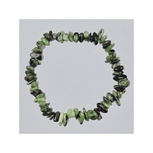 Pulseira de elastico. Mineral de Zoisita. Criatividade