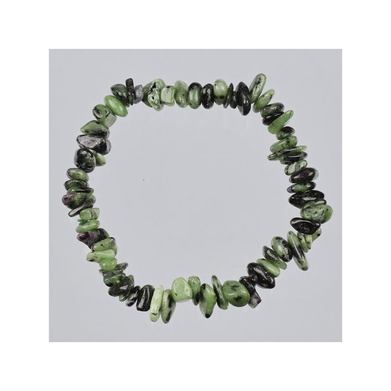 Pulseira de elastico. Mineral de Zoisita. Criatividade